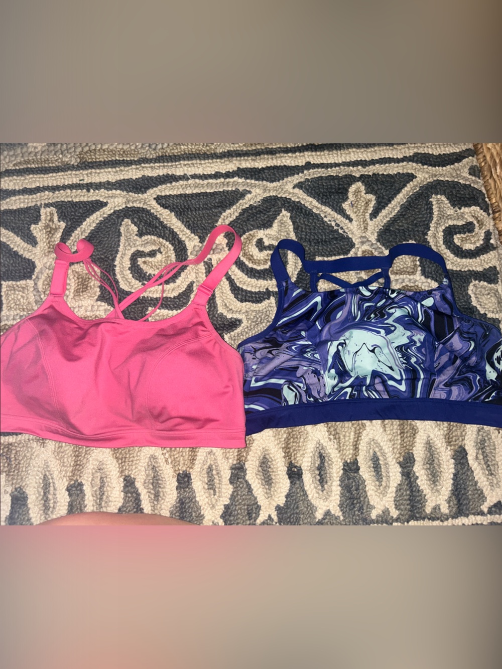 Livi Active Hot Pink & Blue Marble Sports Bra lot